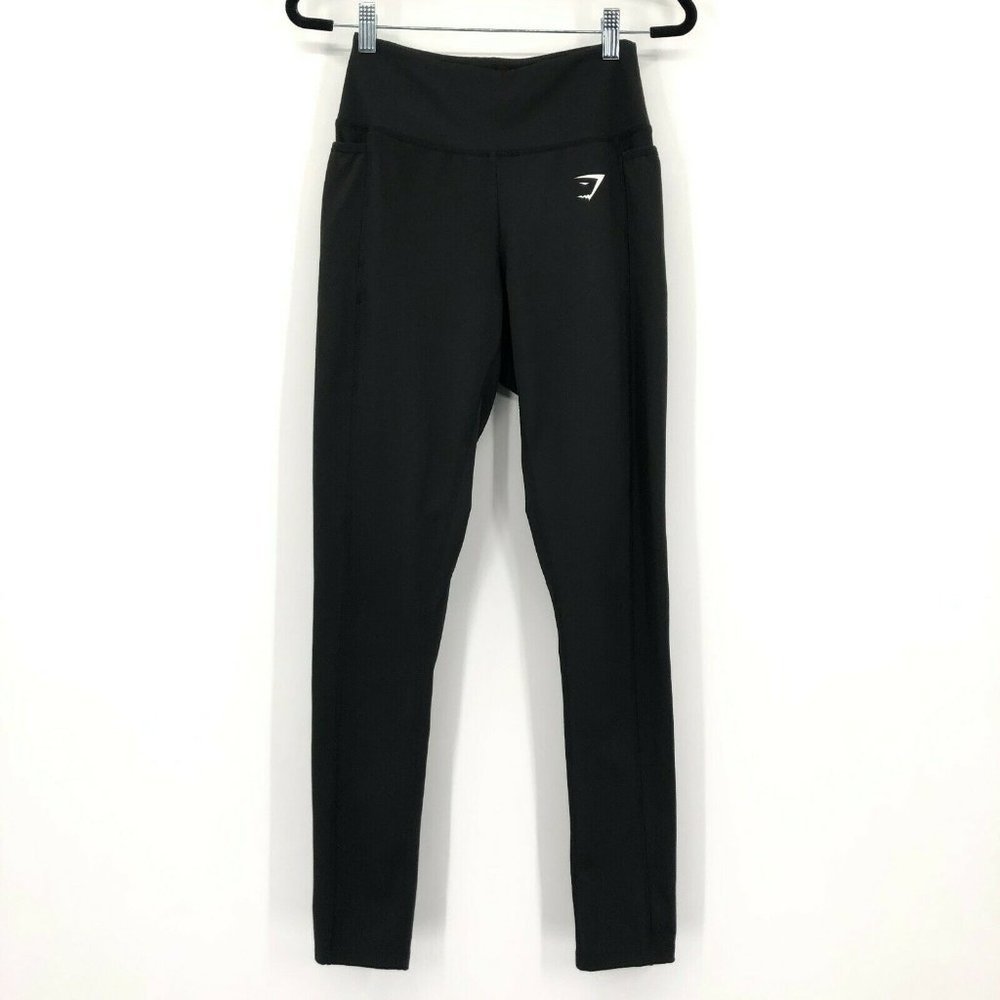Gymshark Dreamy Sculpture Side Pockets Athletic Yoga Leggings Black Womens S - Picture 1 of 7